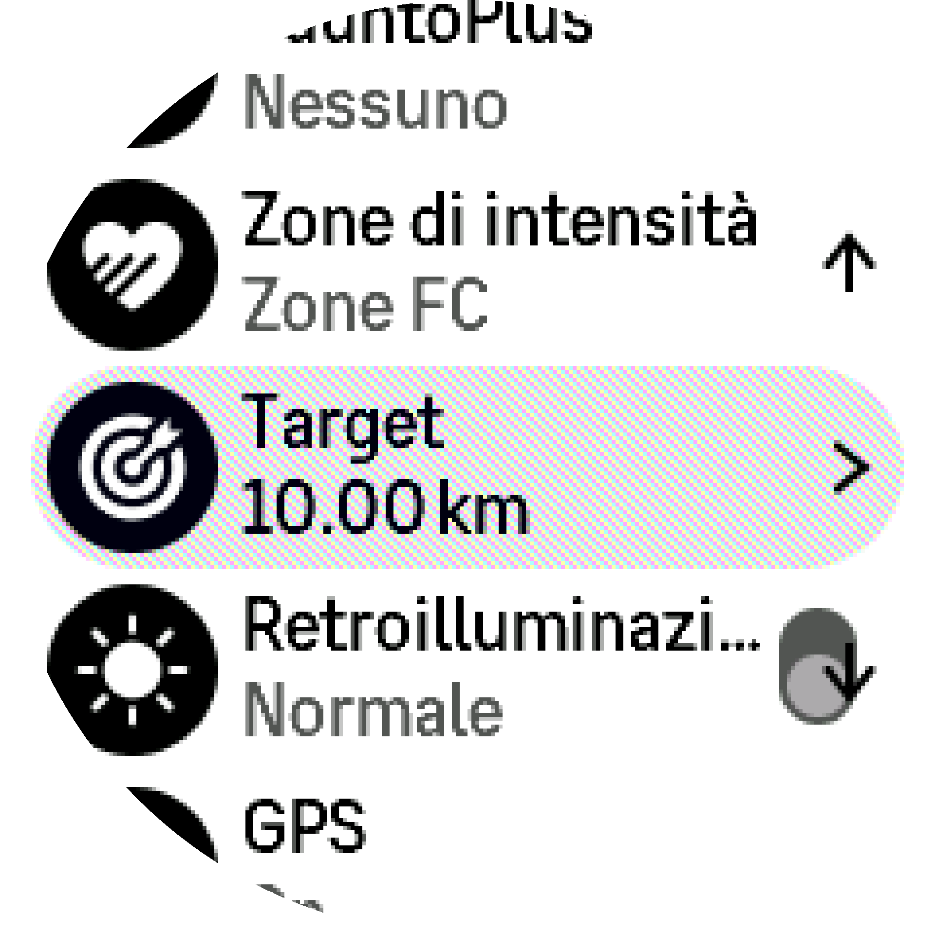 Target modalità sport S9PP
