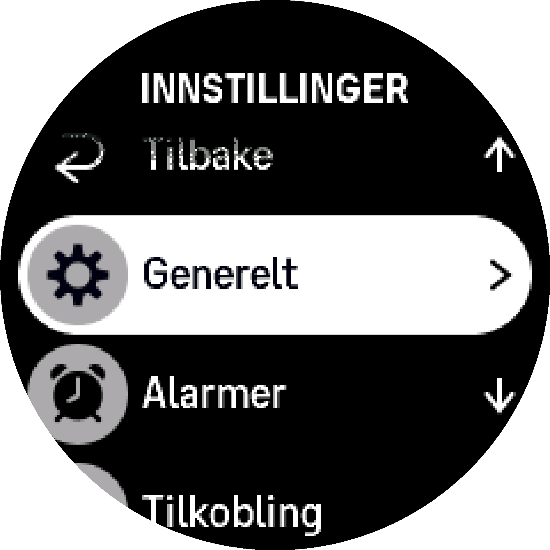 Innstillinger-meny S9PP