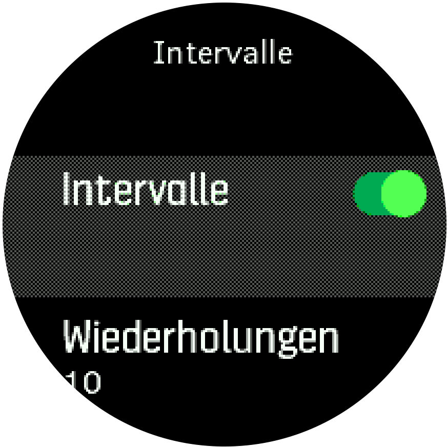 Intervalltraining Einstellungen - Trainer