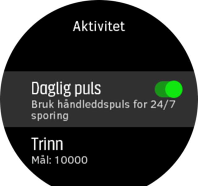 Daily HR setting