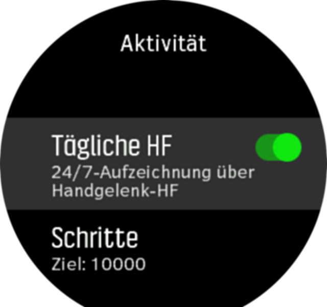 Daily HR setting