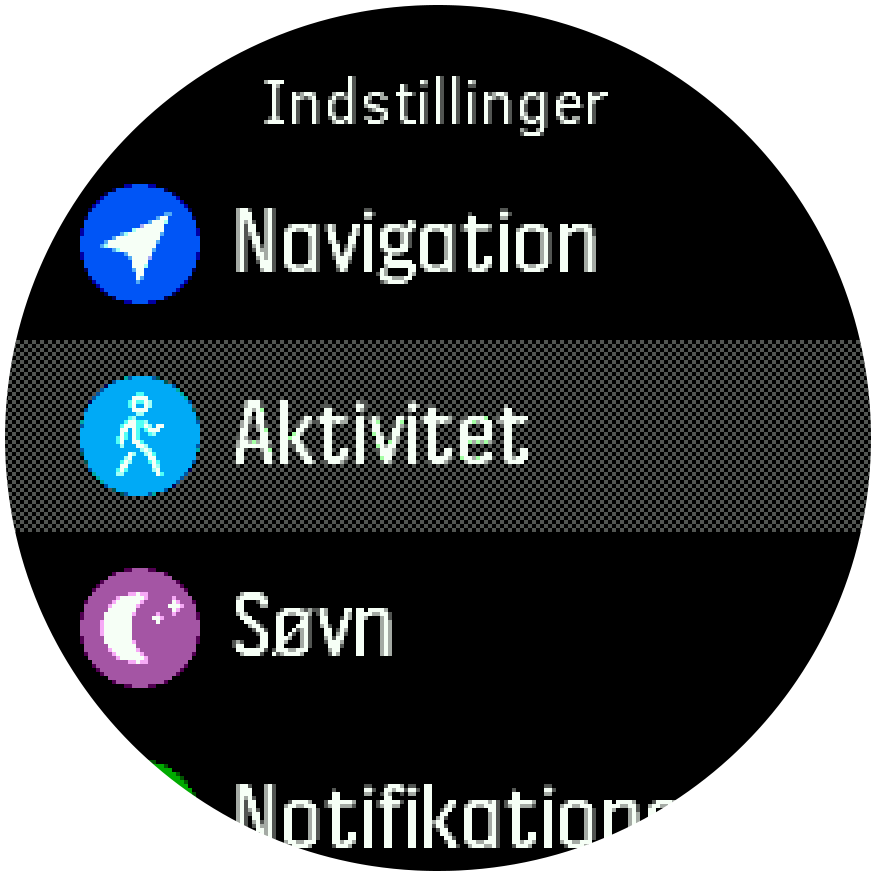 Menuen Indstillinger Spartan Trainer