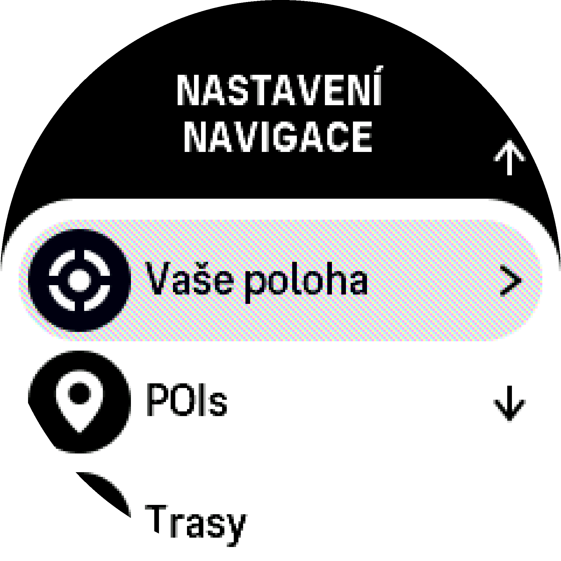 Možnosti widgetu kompasu