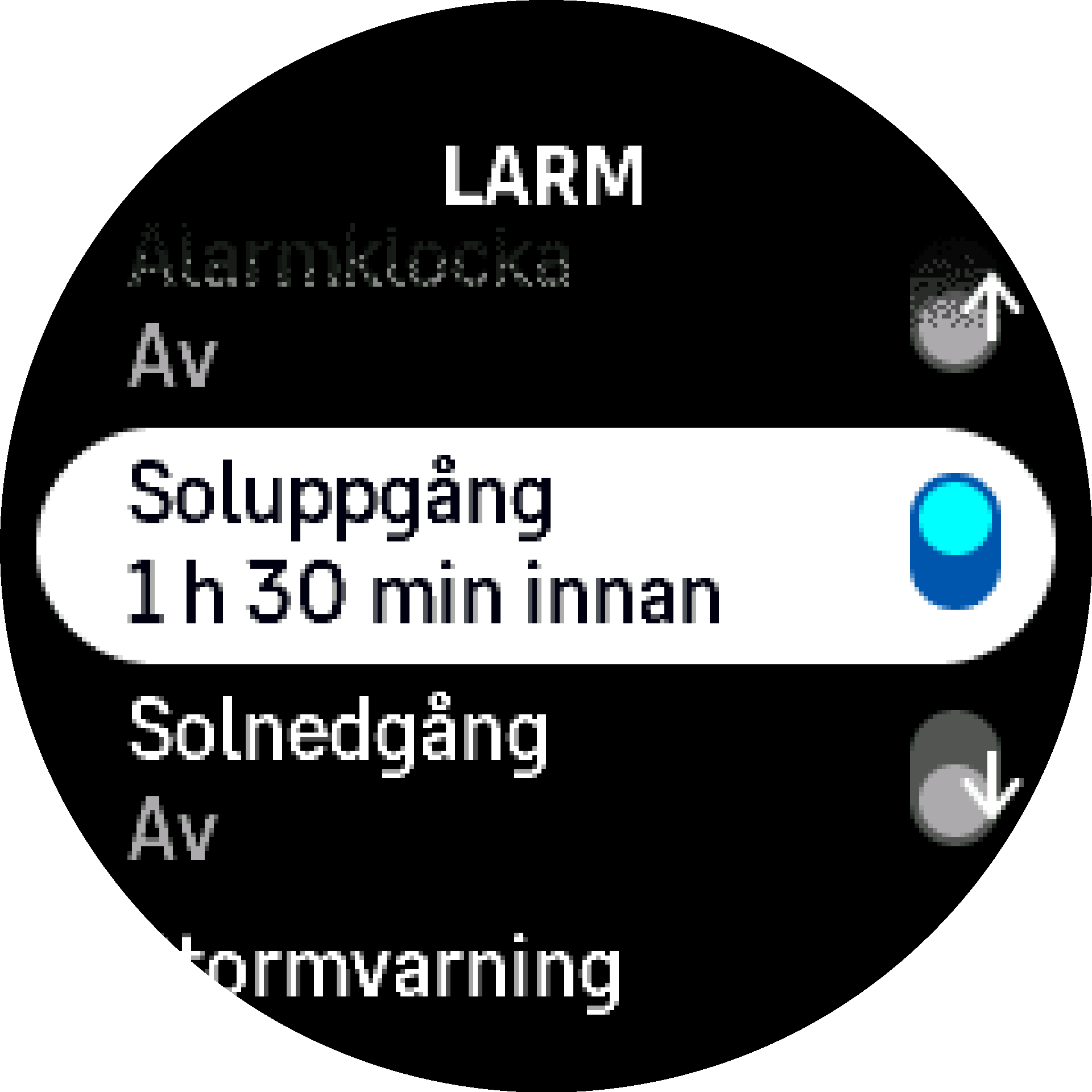 SoluppgångSolnedgång växla alarm S9PP