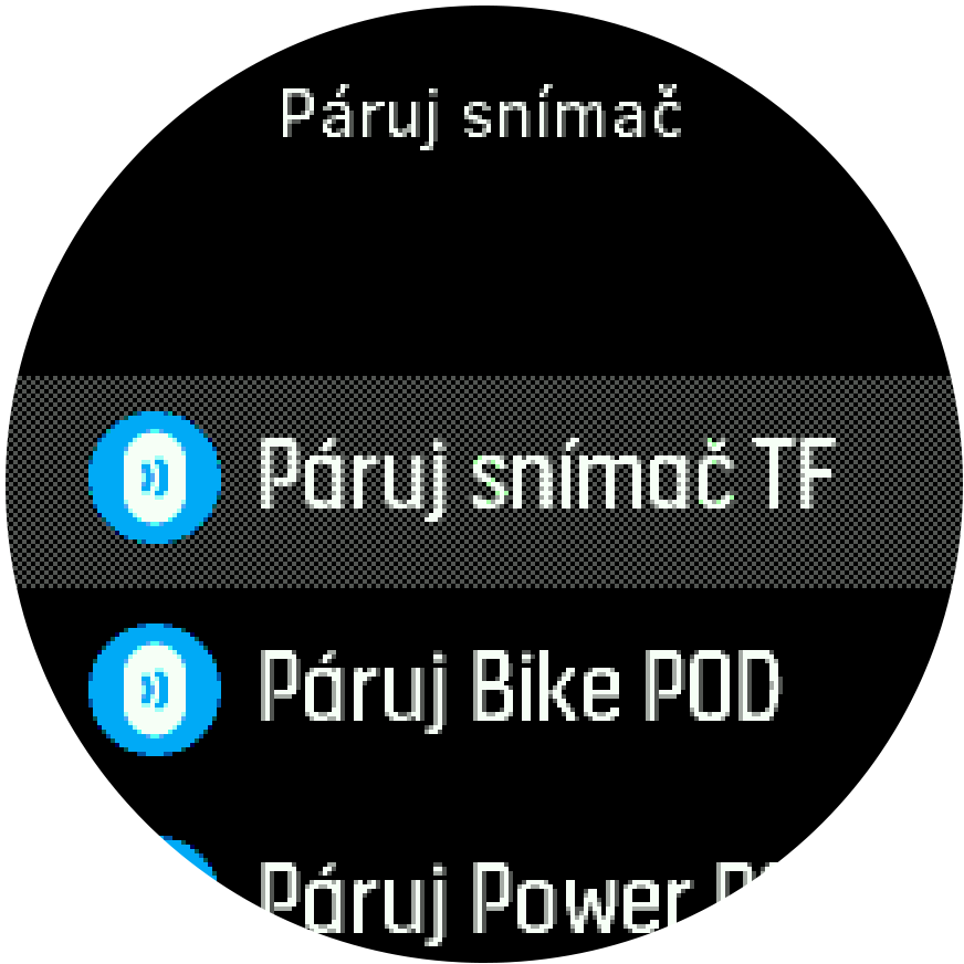Seznam snímačů – Trainer
