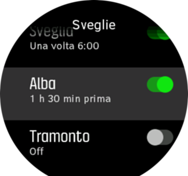 SunriseSunset alarm toggle Spartan