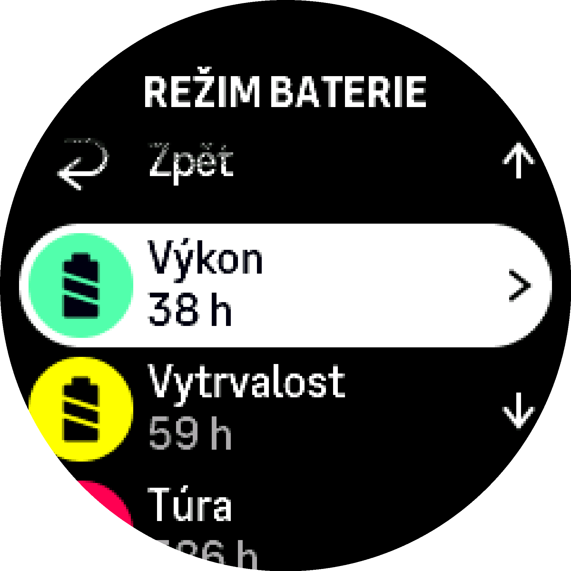 Režimy baterie S9PP