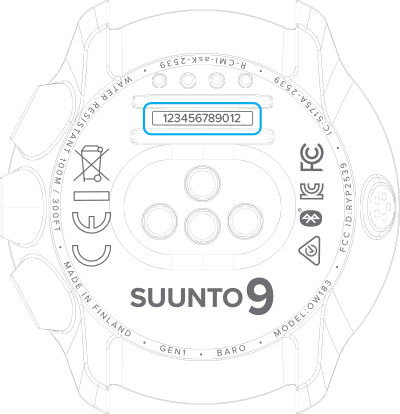 Numéro de série Suunto 9