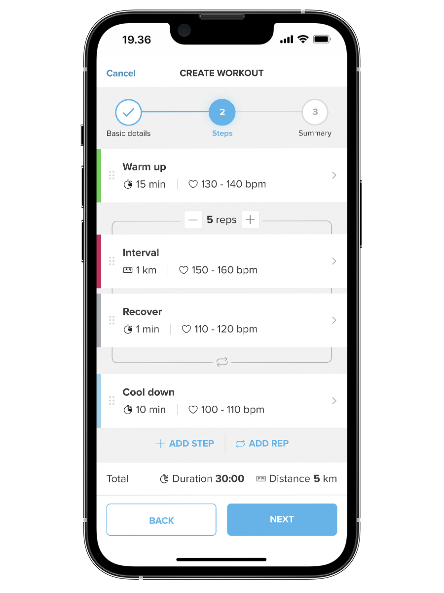 You can build structured workouts in Suunto app.